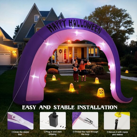 🆕8.5FT Christmas Inflatables Octopus Tentacles Light Yard Outdoor Decorations - Picture 8 of 15